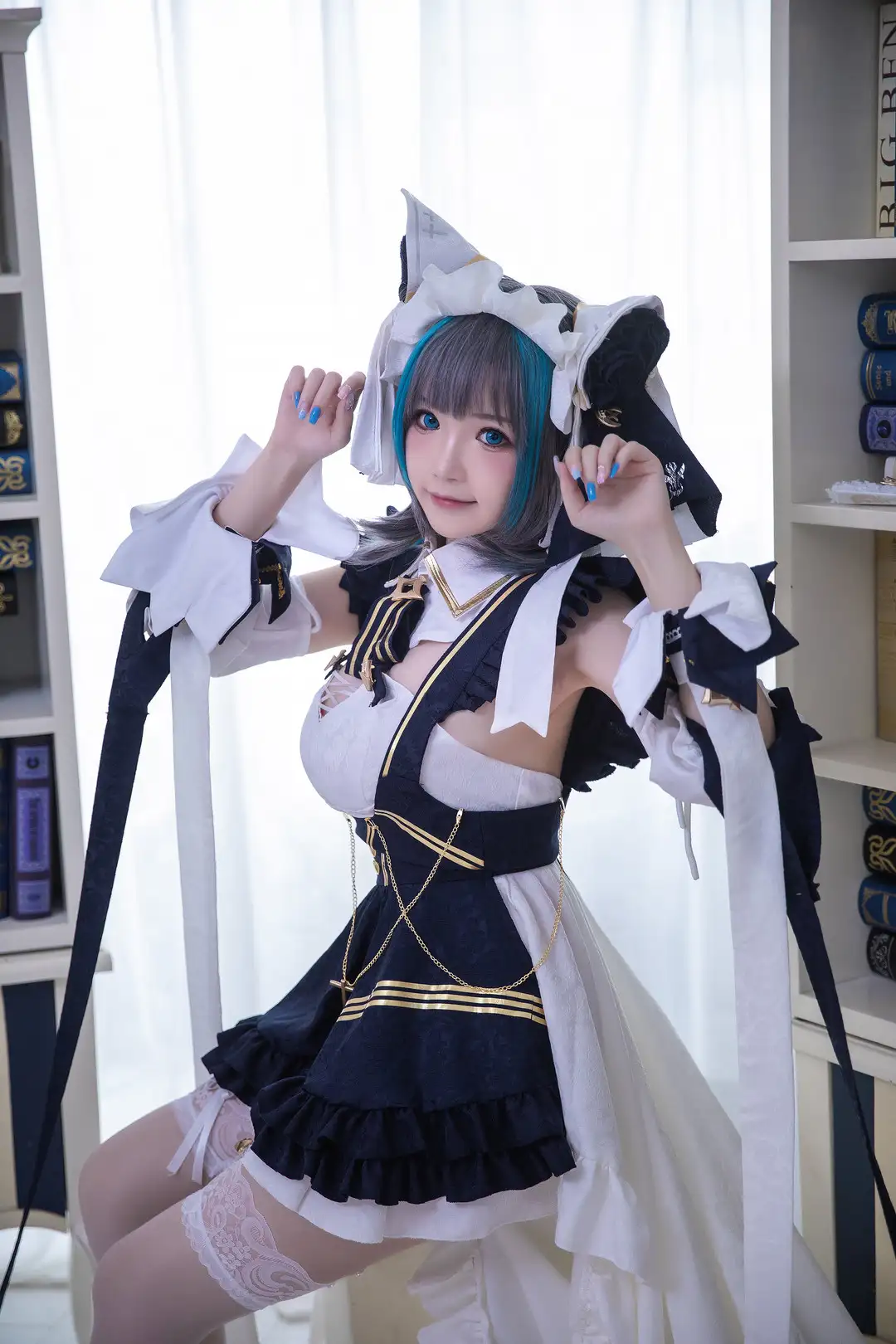 雪晴Astra 黑白猫耳女仆服坐姿 雪晴Astra 黑白猫耳女仆服坐姿